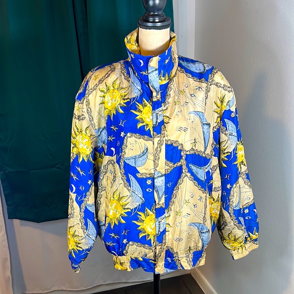 Shanghai Silk vintage bomber jacket celestial blue